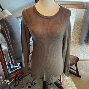 Zara Brown Knit Lightweight Wool Blend Sweater Size XL
